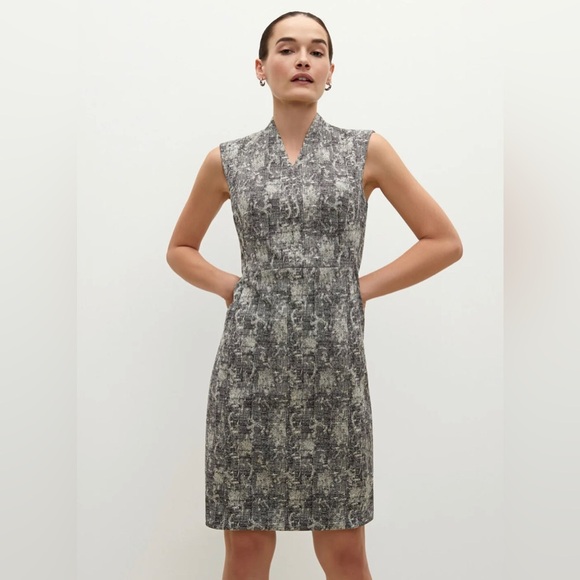 M.M. LAFLEUR Women’s 10 The Aditi Dress in Crackle Black/White -Knee Length- NWT - Picture 1 of 13